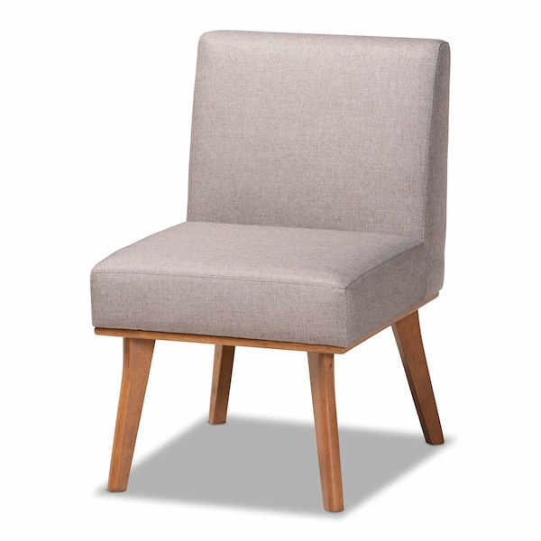 Baxton Studio Odessa Mid-Century Modern Grey Fabric and Walnut Brown Finished Wood Dining Chair 175-10980-Zoro - main